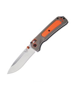 Benchmade Knives Grizzly Ridge Folding Knife with Orange Grivory and Versaflex Handle with Satin Coated CPM-S30V Stainless Steel 3.30" Drop Point Blade Model 15061