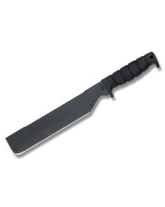 Ontario SP-8 Survival Machete with Black Kraton Handle and Black Powder Coated 1095 Carbon Steel 10.00" Blunt Tip Plain Edge Blade with Black Cordura Sheath Model 8335