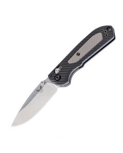 Benchmade Knives Mini Freek Folding Knife with Gray Grivory and Versaflex Handle and Satin Coated CPM-S30V Stainless Steel 3" Drop Point Blade Model 565