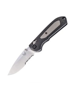 Benchmade Knives Mini Freek Folding Knife with Gray Grivory and Versaflex Handle with Satin Coaetd CPM-S30V Stainless Steel 3" Drop Point Partailly Serrated Edge Blade Model 565S