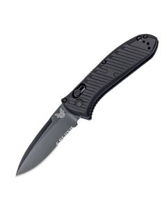 Benchmade Knives Mini Auto Presidio II Knife with Black Anodized 6061-T6 Aluminum Handle and Black Coated CPM-S30V Stainless Steel 3.3" Drop Point Blade Model 5750SBK