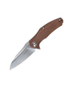 Kershaw Knives Copper Natrix Folder with Copper Handle and Stonewash Coated D2 Tool Steel 2.75" Drop Point Blade Model 7006CU