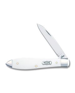 Case Ichthus Tear Drop with White Synthetic Handles and Tru-Sharp Surgical Steel Plain Edge Blades Model 17267