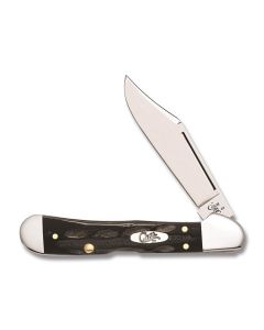 Case Mini CopperLock 3.625" with Jigged Buffalo Horn Handles and Tru Sharp Surgical Steel Plain Edge Blades Model 65022