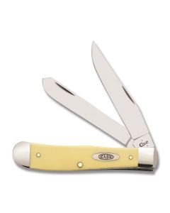 Case Trapper 4.125" with Yellow Delrin Handles and Tru-Sharp Surgical Plain Edge Blades Model 81091