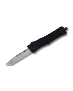 Helly Tec Medium Hellion Assisted Opening Folder with Black Zinc Aluminum Handles and DAM 3.25" Tanto Plain Edge Blades Model HTMHBLKDAMT