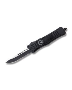 Helly Tec Medium Hellion Assisted Opening Folder with Black Zinc Aluminum Handles and Black Coated 440C Stainless Steel 3.25" Drop Point Plain Edge Blades Model HTMHGDP