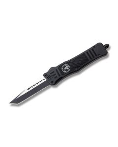 Helly Tec Medium Hellion Assisted Opening Folder with Black Zinc Aluminum Handles and Black Coated 440C Stainless Steel 3.25" Tanto Point Plain Edge Blades Model HTMHGFT