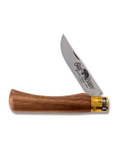 Antonini Knives Extra-Large Old Bear with Walnut Handle and Satin Coated 420 Stainless Steel 4.00" Clip Point Plain Edge Blade Model 9307/23_LN X-LARGE