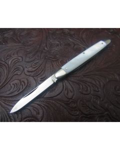 Antique Schrade Cut Co cigar pen knife with file 2.875 inch mint condition with beautiful pearl handles and carbon steel blade with plain blade edges