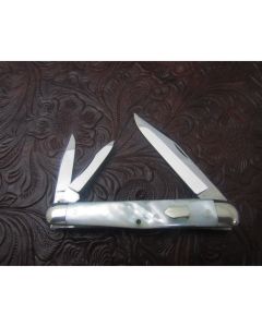 Antique Schrade Cutlery salesman sample split back Whittler knife 4 inch mint condition with beautiful Pearl handles and carbon steel blades with plain blade edges