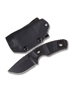 Atlas Dynamic Defense P.U.K. Fixed Blade Knife with Black G-10 Handle and Black Coated CPM-S30V Stainless Steel 2.50" Drop Point Plain Edge Blade with Black Kydex Sheath Model AT003B