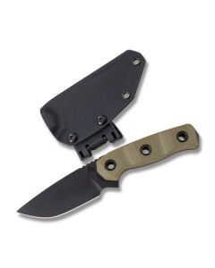 Atlas Dynamic Defense Harbinger S Fixed Blade with OD Green G-10 Handle and Black Coated CPM-S30V Stainless Steel 3.50" Drop Point Plain Edge Blade Model AT004OD