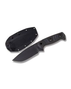 Atlas Dynamic Defense Harbinger Fixed Blade with Black G-10 Handle and Black Coated CPM-S30V Stainless Steel 4.25" Drop Point Plain Edge Blade with Black Kydex Sheath Model AT005B