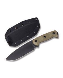 Atlas Dynamic Defense Harbinger Rex Fixed Blade with OD Green G-10 Handle and Black Coated CPM-S30V Stainless Steel 6" Drop Point Plain Edge Blade with Black Kydex Sheath Model REX16-008