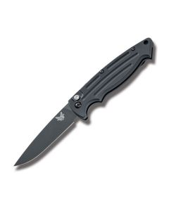 Benchmade Knives Mini Reflex II Automatic Knife with Black Anodized 6061-T6 Aluminum Handle and Black Coated 154CM Stainless Steel 3.188" Drop Point Plain Edge Blade Model 2551SBK