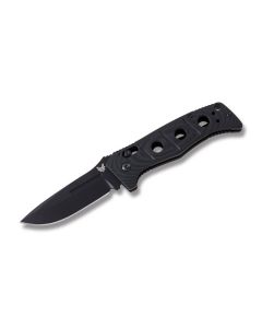 Benchmade Knives Adamas Automatic Knife with Black G-10 Handle and Black Coated D2 Tool Steel 3.875"Drop Point Plain Edge Blade with Black Nylon Sheath Model 2750BK