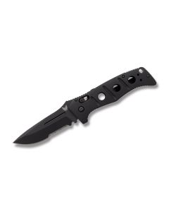 Benchmade Knives Adamas Automatic Knife with Black G-10 Handle and Black Coated D2 Tool Steel 3.875" Drop Point Plain Edge Blade with Black Cordura Sheath Model 2750SBK