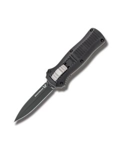 Bencmade Knives 3350BK Mini Infidel OTF Automatic Knife with Black Anodized 6061-T6 Aluminum Handle and Black Coated D2 Tool Steel 3.125" Spear Point Dagger Plain Edge Blade Model 3350BK