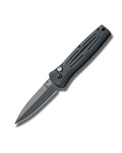 Benchmade Knives 3551BK Mini Stimulus Automatic Knife with Black Anodized 6061-T6 Aluminum Handle and Black Coated 154CM Stainless Steel 3" Spear Point Plain Edge Dagger Blade Model 3551BK