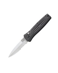 Benchmade Knives 3551S Mini Stimulus Automatic Knife with Black Anodized 6061-T6 Aluminum Handle and Satin Coated 154CM Stainless Steel 3" Spear Point Partially Serrated Edge Blade Model 3551S