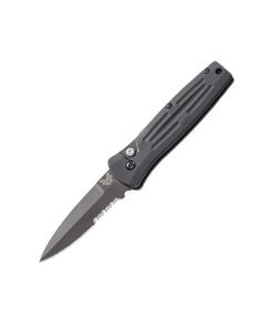 Benchmade Knives 3551SBK Mini Stimulus Automatic Knife with Black Anodized 6061-T6 Aluminum Handle and Black Coated 154CM Stainless Steel 3" Spear Point Partially Serrated Edge Blade Model 3551SBK