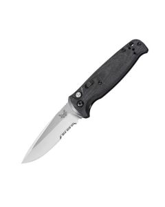 Benchmade Knives 4300S CLA Automatic Knife with Black G-10 Handle and Satin Coated 154CM Stainless Steel 3.439" Drop Point Partially Serrated Edge Blade Model 4300S