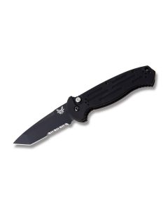 Benchmade Knives 9052SBK AFO II Automatic Knife with Black Anodized 6061-T6 Aluminum Handle and Black Coated 154CM Stainless Steel 3.563" Tanto Tip Partially Serrated Edge Blade Model 9052SBK