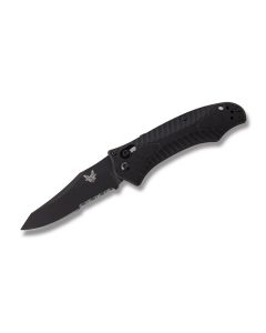 Benchmade Knives 9555SBK Rift Automatic Knife with Black G-10 Handle and Black Coated 154CM Stainless Steel 3.688" Reverse Tanto Partially Serrated Edge Blade Model 9555SBK