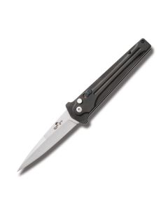 Bear Ops Bold Action III Automatic Knife with Black Anodized Aluminum Handle and Satin Coated 14C-28N Sandvick Stainless Steel 3.50" Spear Point Plain Edge Model AC-300-AIBK-S