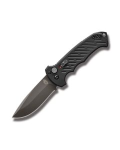 Gerber 06 Automatic Knife with Black Anodized Aluminum Handle and Black Coated CPM-S30V Stainless Steel 3.75" Drop Point Plain Edge Blade Model 30-001295N