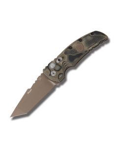 Hogue Sig Sauer EX-A01 Automatic Knife with Camo G-10 Handle and Tan Powder Coated 154CM Steel 3.50" Tanto Tip Plain Edge Blade Model 36128