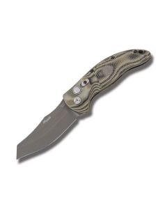Hogue Sig Sauer EX-A01 Automatic Knife with Tan G-Mascus G-10 Handle and Green Powder Coated 154CM Steel 3.50" Scorpion Wharncliffe Plain Edge Blade Model 36428