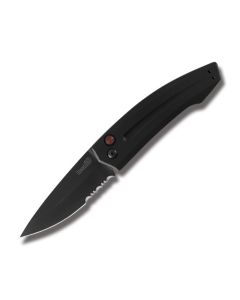 Kershaw Launch 2 Automatic Knfie with Black Anodized Aluminum Handle and Black Coated CPM-154 Steel 3.375" Drop Point Partially Serrated Edge Blade Model 72000BLKS