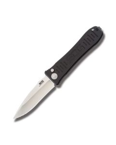 SOG Knives Spec Elite I Automatic Knife with Black Anodized Aluminum Handle and Satin Coated AUS-8 Stainless Steel 3.50" Drop Point Plain Edge Blade Model SOGSE-51