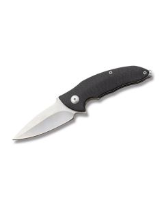 Brous Blades Caliber CF with Carbon Fiber Handles and Stonewash Coated D2 Tool Steel 3'' Spear Point Plain Blade