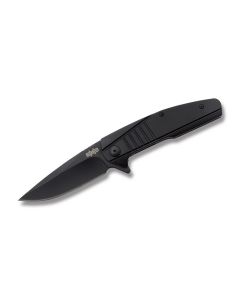 Brous Blades Insight Blackout with Black Titanium Handles and Black Coated D2 Tool Steel 3" Drop Point Plain Blade