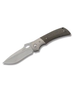 Boker Plus Squail with Linen Micarta Handle and 440C Stainless Steel 4" Modified Clip Point Plain Edge Blade Model 01BO310