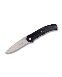 Boker Plus A1 Mini Folding Knife with Black G-10 Handle and Satin Coated VG-10 Stainless Steel 2.938" Drop Point Plain Edge Blade Model 01BO355