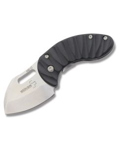 Boker Plus Nano Black Framelock with Black Zytel Handle and 440C Stainless Steel Plain Edge Blade Model 01BO600