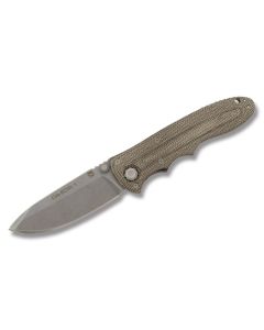 Boker Oberland Arms EDW Linerlock with Canvas Micarta Handle and N690BO Stainless Steel 3.50" Spear Point Plain Edge Blade and Nylon Belt Sheath Model 110626