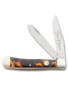 Boker Double Bolster Trapper 4.125" with Imitation Tortoise Handle and 440C Stainless Steel Plain Edge Blades Model 110731T