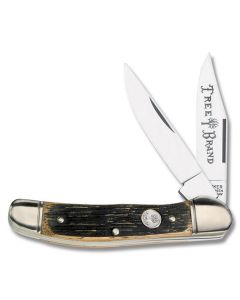 Boker Beer Barrel Copperhead 3.75" with German Beer Barrel Wood Handle and Carbon Steel Plain Edge Blades Model 112626BBL