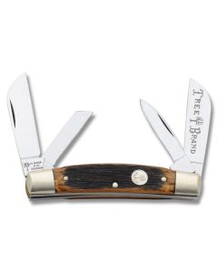 Boker Beer Barrel Congress 3.75" with German Beer Barrel Wood Handle and Carbon Steel Plain Edge Blades Model 115464BBL