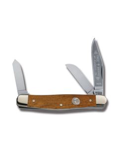 Boker Stockman 4” with Tennessee Whiskey Barrel Handles and Carbon Steel Plain Edge Blades Model 117474TWB