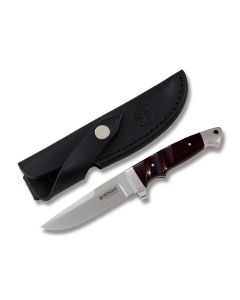 Boker Vollintegral XL 2.0 Fixed Blade with Brown Micarta Handle and Satin Coated 440C Stainless Steel 4.625" Drop Point Plain Edge Blade with Leather Sheath Model 121588