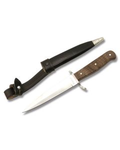 Boker 1915 Trench Knife Authentic Reproduction with Wood Handle and High Carbon Steel 5.75" Dagger Plain Edge Blade Model 121918