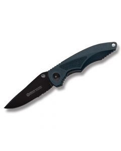 Boker Gemini Linerlock with Black ABS Handle and Non-stick Coated 420 Stainless Steel 3.50" Drop Point Plain Edge Blade Model  110090B