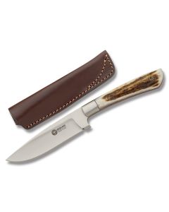 Boker Arbolito Compadrito with Stag Handle and Bhler N695 Stainless Steel 3.875" Clip Point Plain Edge Blade Model 02BA5737H