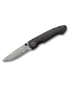 Boker Plus Damascus Gent II 3.75" with Dark Ebony Wood Handle and Damascus Steel  Plain Edge Blade Model 01BO102DAM